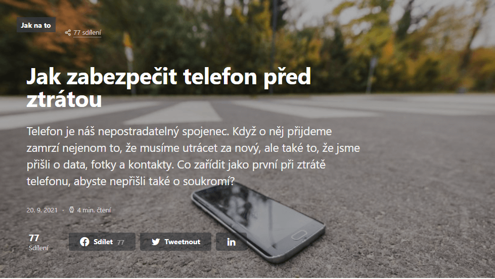 Jak zabezpečit telefon před ztrátou