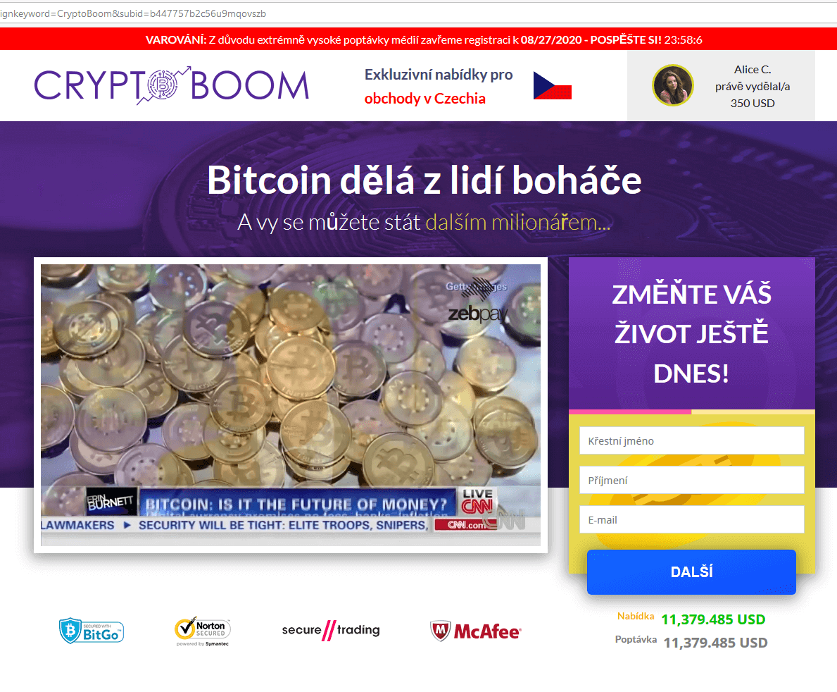 Investiční kryptoměnové podvody se mohou šířit i reklamou na internetu