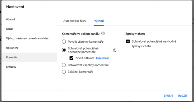 Jak zakázat komentáře na YouTube