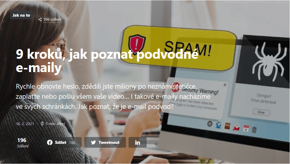 jak poznat podvodné e-maily