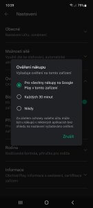 Jak nastavit ověření platby v aplikacích v Androidu.