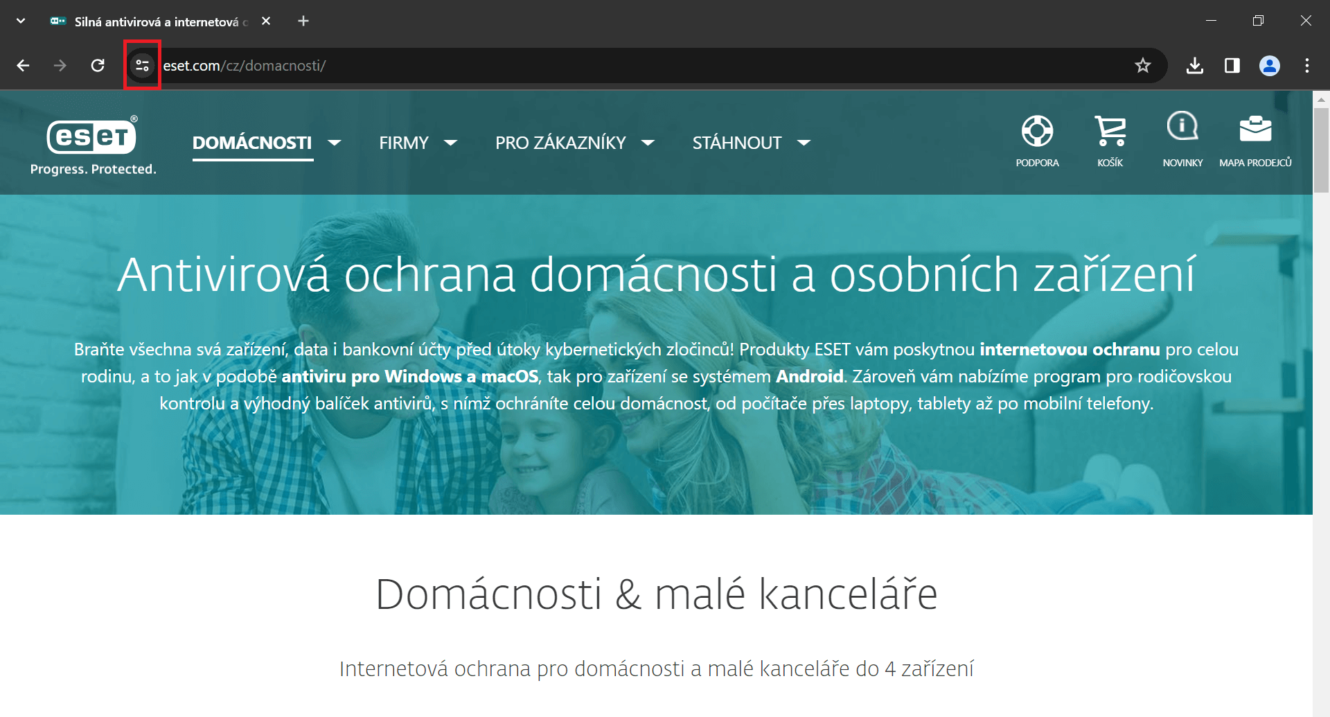 Před nákupem v e-shopu zkontrolujte zabezpečení webu v adresním řádku prohlížeče.